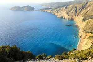 Ioanian Prints: Coast at Assos, Elevated View, Kefalonia, Greece, Ionian Islands