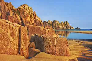 Images Dated 2nd March 2021: Coast landscape at Pednvounder Beach - United Kingdom, England, Cornwall, Porthcurno