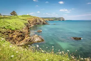 Presqu Ile Crozon Prints: Coast near the Ile d'Aber, Crozon Peninsula, Finistere, Brittany, France