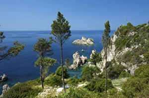 Images Dated 12th April 2012: Coast of Paleokastritsa, Corfu, Ionian Islands, Greece
