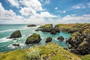 Rocky Landscape Prints: Coast at the Port de Goulphar near Bangor, Belle-Ile-en-Mer, Morbihan, Brittany, France