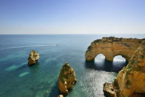 Images Dated 3rd April 2017: The coastal rock formations at Marinha beach (Praia da Marinha). Algarve, Portugal