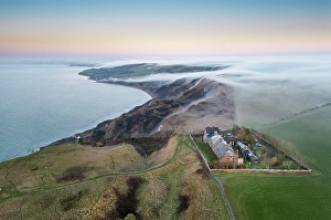Altantic Prints: Coastguard cottages at White Nothe