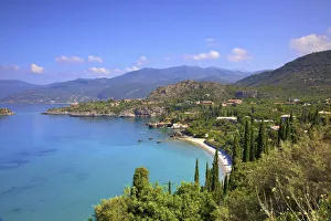 The Coastline at Kardamyli, Mani Peninsula, The Peloponnese, Greece, Southern Europe