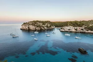 Images Dated 21st June 2018: Coastline at sunrise, Punta Macarella, Cala Macarella, Menorca, Balearic Islands, Spain