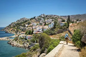 Hydra Prints: Coatal path towards Hydra Town, Hydra (Ydra), Saronic Islands, Greece