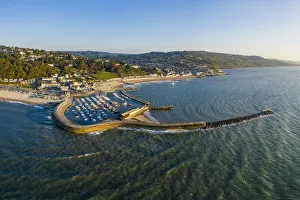 The Cobb and beach at Lyme Regis, Dorset, England