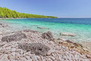 Bruce Peninsula Prints: Cobblestone Beach at Little Cove on Georgian Bay on the Bruce Peninsula, Ontario, Canada