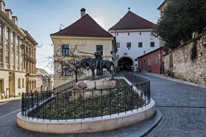 Cobblestone street in the upper town or Gornji Grad, Zagreb, Croatia