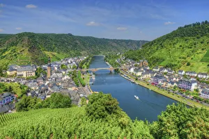 Cochem seen from Reichsburg, Rhineland-Palatinate, Germany