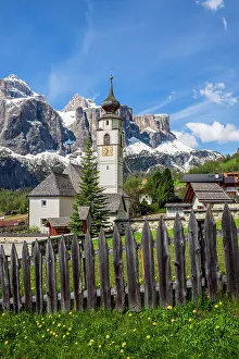 Colfosco Prints: Colfosco-Calfosch with Sella mountain group behind