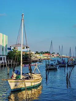 City Of Belize Prints: Collet Canal at sunset, Belize City, Belize District, Belize