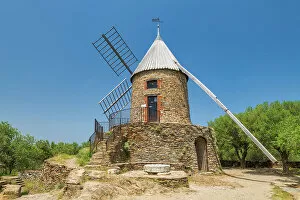 Images Dated 1st July 2022: Collioure Windmill, Collioure, Pyrenees Orientales, Occitanie Region, France