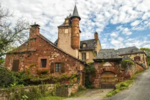 Collonges-la-Rouge, village built entirely of the red sandstone, Limousin, France