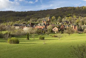 Limousin Prints: Collonges-la-Rouge village in the spring, Correze, Nouvelle-Aquitaine, France