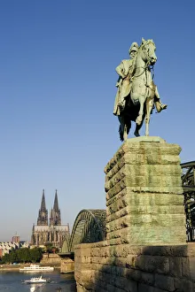 Cologne Cathedral and Hohenzollern bridge, Cologne, North Rhine Westphalia, Germany