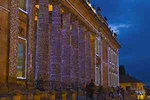Justice Prints: Colombia, Bogota, La Candelaria, Plaza De Bolivar, Palace of Justice at night