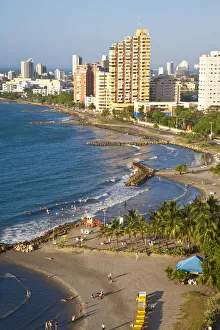 Colombia, Bolivar, Cartagena De Indias, Bocogrande beach