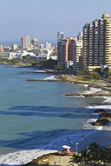 Images Dated 15th March 2010: Colombia, Bolivar, Cartagena De Indias, Bocogrande, Beachfront