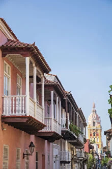 Caribbean Coast Gallery: Colombia, Caribbean coast, Cartagena, view of colonial buildings in the old city centre