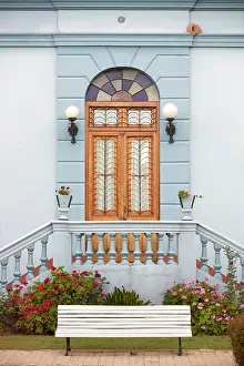 Doorways Prints: Detail of a colonial architecture house in the historical cask of San Antonio de Areco