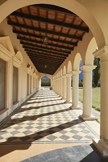 Portico Prints: One of the colonial architecture porticos of the Bodega Finca Quaras estancia