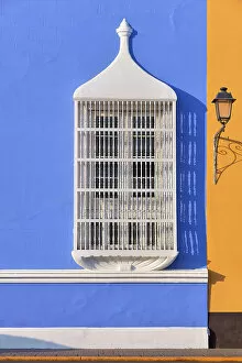 Colonial architecture window in the 'Plaza de Armas'of Trujillo, La Libertad, Peru
