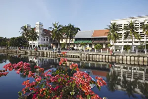 Colonial buildings along canal of Kali Besar, Kota, Jakarta, Java, Indonesia