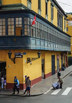 Colonial House with Balcony, Old Town, Lima, Peru