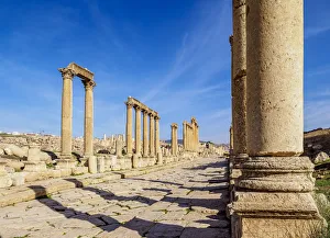 Jerash Prints: Colonnaded Street or Cardo, Jerash, Jerash Governorate, Jordan