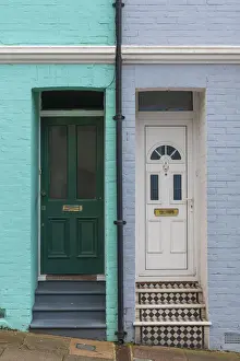 Brighton Prints: Colored houses, Brighton, East Sussex, England, UK