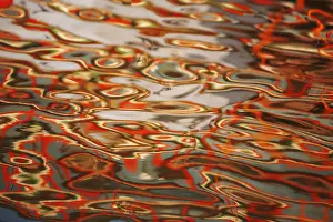 Varanasi Prints: Colored reflections in the waters of the Ganges. Varanasi, India