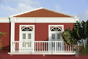 Government Building Prints: Colorful Aruban Government Building, Oranjestad, Aruba, Caribbean