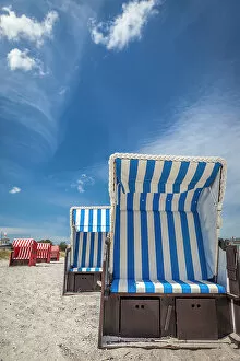 Images Dated 2nd November 2022: Colorful beach chairs on the beach of Zingst, Mecklenburg-Western Pomerania, Baltic Sea
