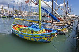 Cote Dazur Gallery: Colorful boats (called Pointu), in the port of Sanary-sur-Mer, Var department