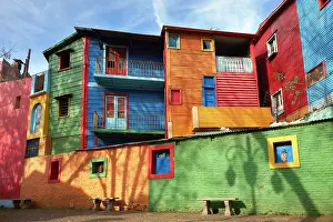 Buenos Aires Prints: Colorful conventillos houses in the Caminito de La Boca, Buenos Aires, Argentina