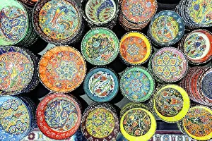 Craft Prints: Colorful handmade ceramic bowls and plates