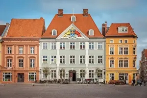 Alter Markt Prints: Colorful house facades in the historic old town of Stralsund