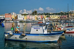 Tyrrhenian Prints: Colorful houses in Chiaiolella, Procida, Campania, Italy
