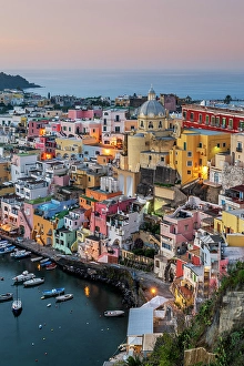 Campania Prints: Colorful houses in Chiaiolella, Procida, Campania, Italy