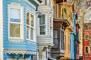 Colorful houses in Kuzguncuk neighborhood, Uskudar, Istanbul, Turkey