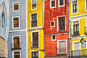 Images Dated 23rd June 2022: Colorful houses in the old town, Cuenca, Castilla-La Mancha, Spain
