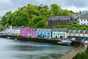 Cars Collection: Colorful houses and Skye Gathering Hall in Portree harbour, Isle of Skye, Scottish Highlands