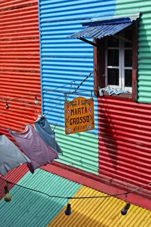 Images Dated 10th January 2022: A colorful detail inside a historic conventillo of the Caminito de La Boca, Buenos Aires, Argentina