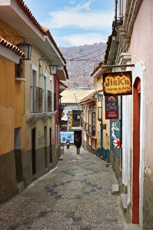 The colorful 'Jaen Street' in the Old Town of La Paz, Bolivia