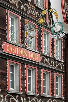 Painted Prints: Colorful painted houses, Appenzell, Canton of Appenzell Innerrhoden, Switzerland