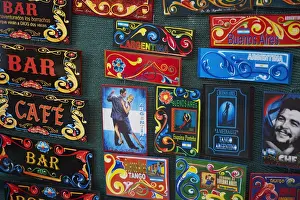 Recoleta Prints: Colorful souvenirs in Fileteado style on sale in a stand of the Recoleta street market