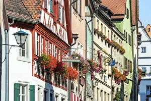 Timber Houses Collection: Colorful traditional timber houses in Rothenburg ob der Tauber, Bavaria, Germany