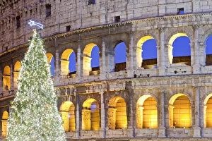 Images Dated 16th May 2012: Colosseum, Christmas Tree. Rome, Lazio, Italy, Europe