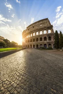 The Colosseum at sunrise, Rome, Lazio, Italy